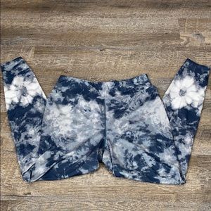 New Directions Blue/White Tie Dye Leggings M